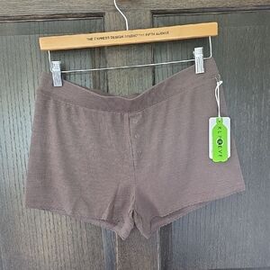 P.J. Salvage Ribbed Lounge Shorts in Chocolate Brown
